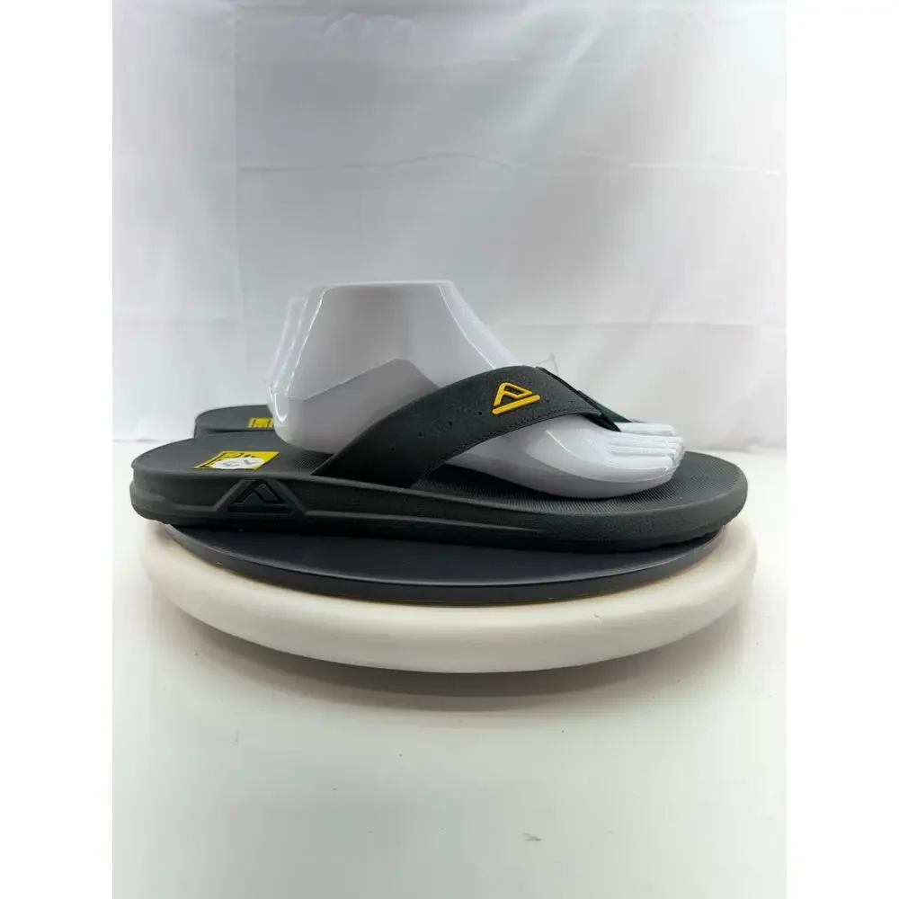 Reef Phantoms TQT Mens Sz 13‎ Flip Flop Black Grey Slip On Sandals Bottle Opener
